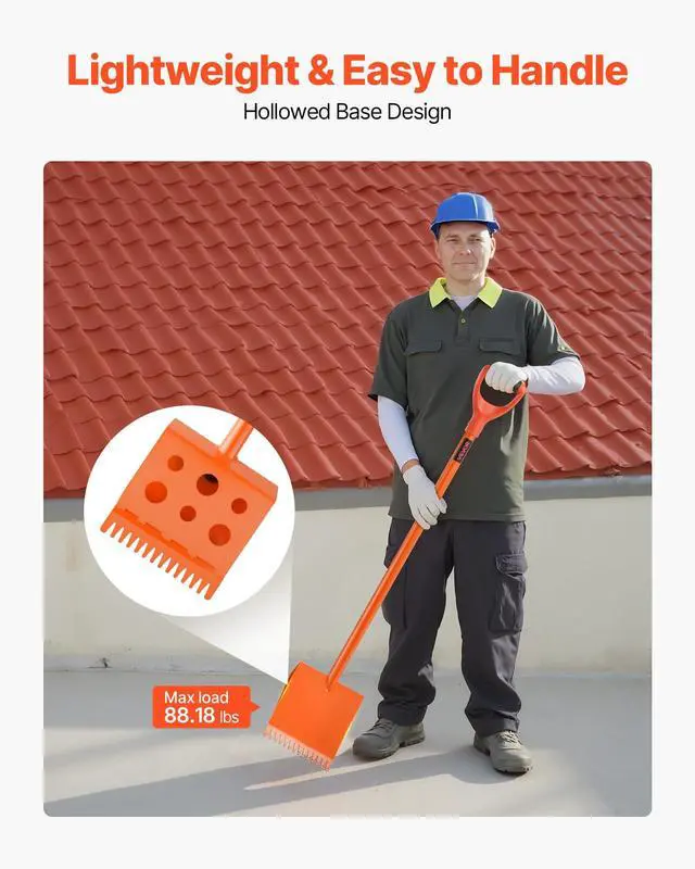 Alt view image 4 of 6 - Shingle Shovel 4 Pack, D-Grip Handle Shingle Roof Ripper, High Hardness 45# Steel & Lightweight Easy Tearing Off Roofing & Nails Tool, Ideal for Commercial and Residential Use,Orange