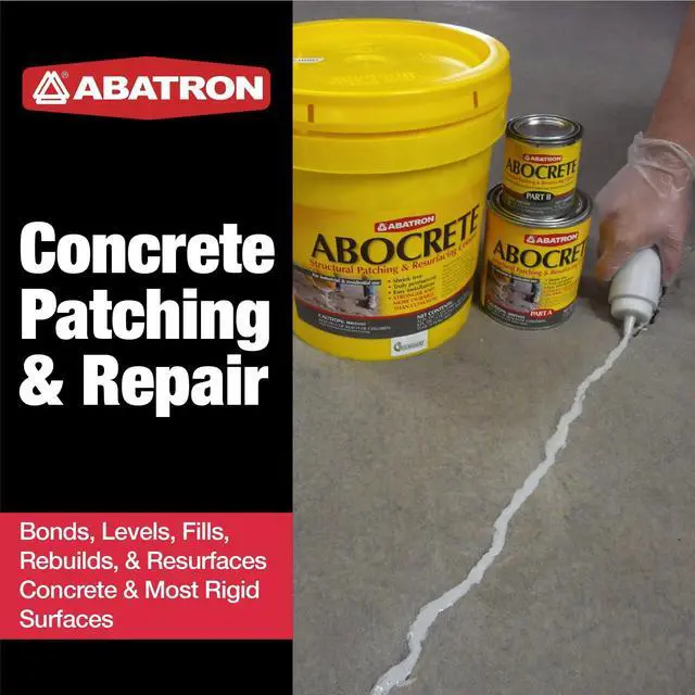 Alt view image 2 of 4 - Abocrete Kit - Self-Leveling Concrete Epoxy Patching and Filling Compound - Concrete Repair and Cement Crack Filler Kit - with or Without Sand - Light Gray (Sand Not Included, 1.25 Gallons)