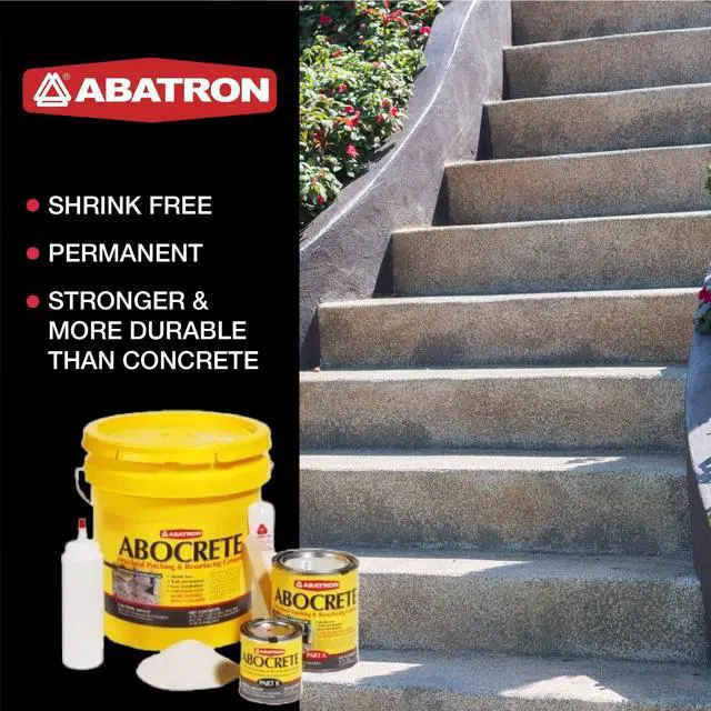 Alt view image 3 of 4 - Abocrete Kit - Self-Leveling Concrete Epoxy Patching and Filling Compound - Concrete Repair and Cement Crack Filler Kit - with or Without Sand - Light Gray (Sand Not Included, 1.25 Gallons)