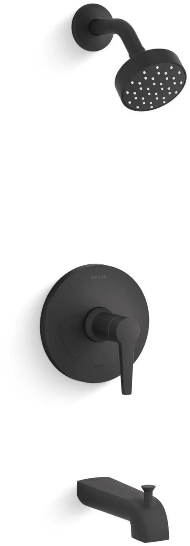 Main image of K-TS97074-4Y-BL Pitch Rite-Temp Bath and Shower Trim Kit, 2.5 GPM, Matte Black