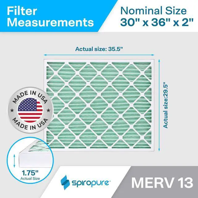 Alt view image 2 of 6 - 30X36X2 MERV 13 Geothermal Air Filters - Made in USA (6 Pack)