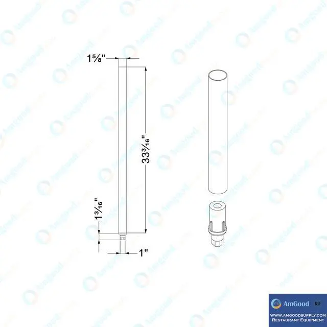 Alt view image 3 of 6 - Galvanized Steel Legs for Work Tables (35" Legs, 6 Pack)