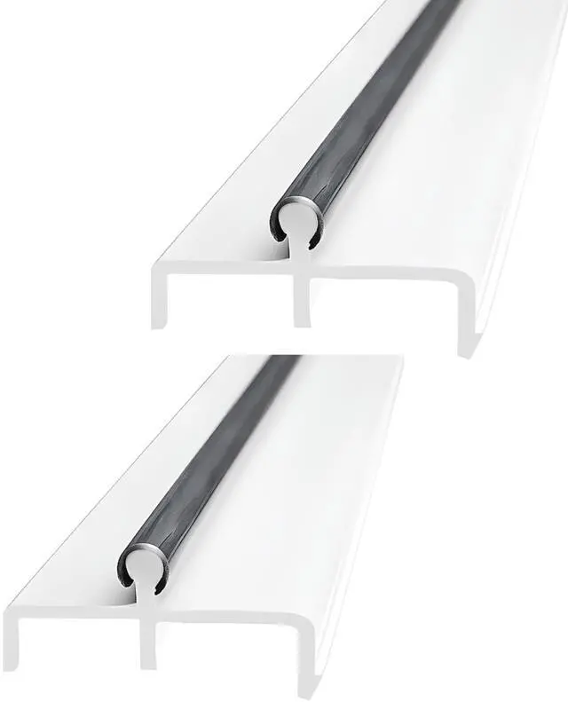 Main image of KC Hardware Sliding Door Double Track Replacement 60 Inch White Vinyl Modern Patio Door Track - Pack of 2