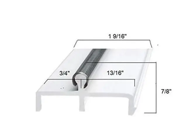 Alt view image 3 of 6 - KC Hardware Sliding Door Double Track Replacement 60 Inch White Vinyl Modern Patio Door Track - Pack of 2
