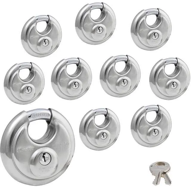 Main image of (10) Keyed Alike Stainless Steel Trailer and Multi Purpose Padlocks w/20 Keys, 40KA-10