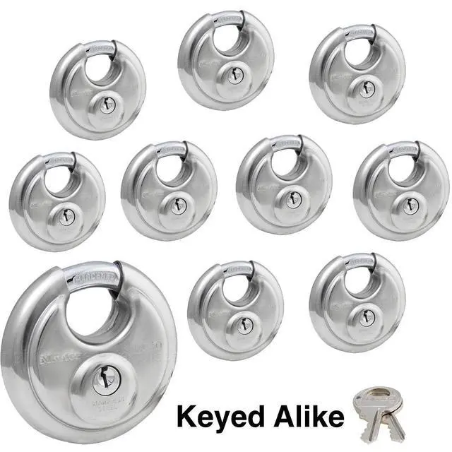 Alt view image 2 of 3 - (10) Keyed Alike Stainless Steel Trailer and Multi Purpose Padlocks w/20 Keys, 40KA-10