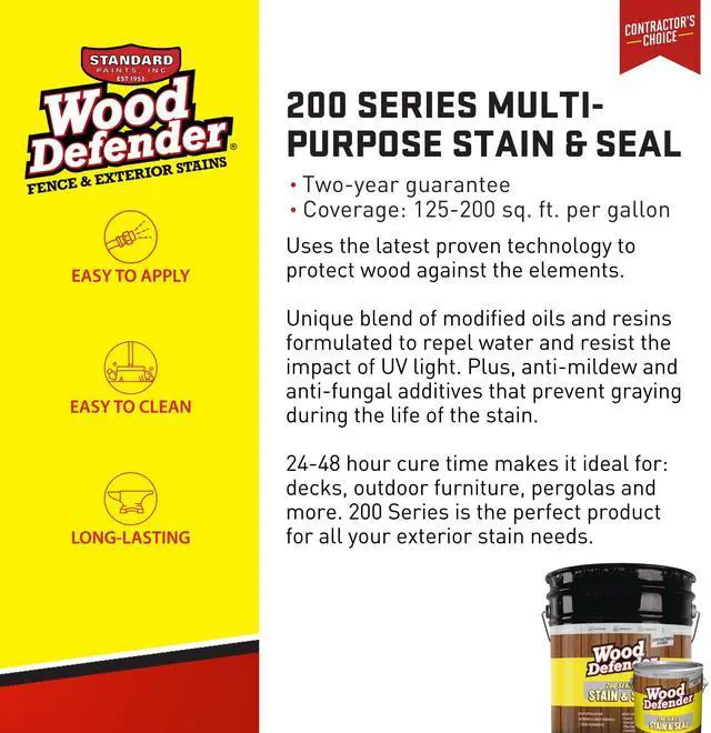 Alt view image 4 of 6 - 200 Series Cedar Tone Transparent Stain & Sealer 5-Gallon