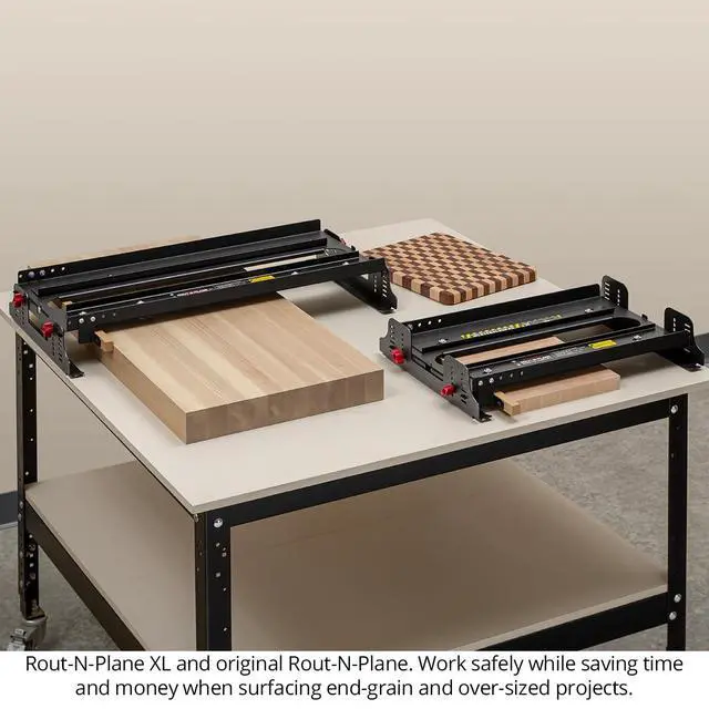 Alt view image 3 of 6 - Rout-N-Plane Bench Top Board Mill XL, 24 Inch Capacity, Router Sled For Flattening & Surfacing Cutting Boards, Glued-Up Panels, USA Made