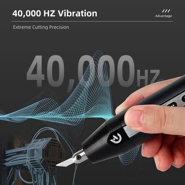Alt view image 5 of 6 - C1 Wireless Ultrasonic Cutter, 40,000Hz Electric Craft Knife, 3 Power Modes & LED, Portable Hobby Tool for 3D Print Support Removal, Plastic Model, Leather, Wood & DIY Makers