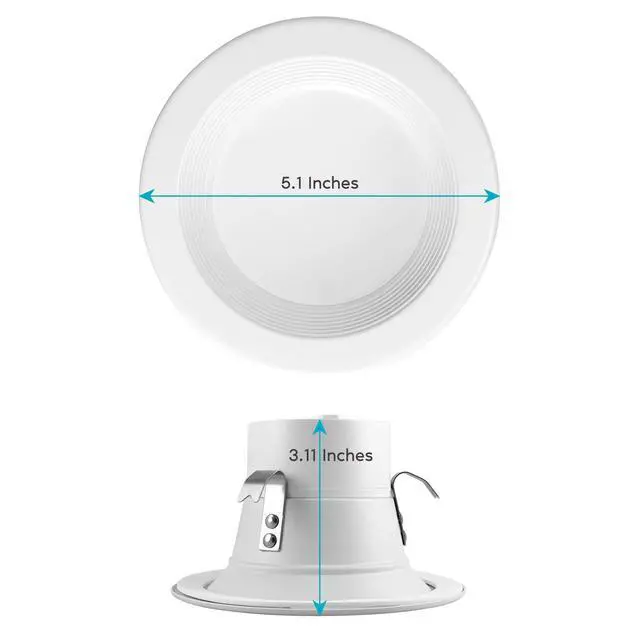 Alt view image 3 of 6 - 4 Inch LED Recessed Can Lights, 10W=60W, CCT Color Selectable 2700K | 3000K | 3500K | 4000K | 5000K, Dimmable Retrofit Downlights, 750 Lumens, Energy Star, Wet Rated, Baffle Trim (12 Pack)