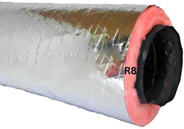 Main image of HVAC Insulated Flex Duct R8, 14-Inch Diameter x 25-Feet, Ventilation Hose for Heating, Cooling, AC, and HVAC Systems