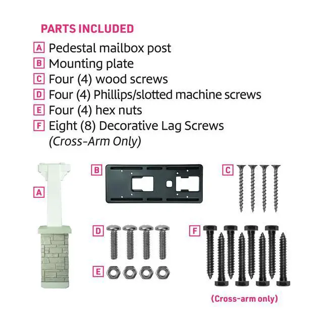 Alt view image 5 of 6 - Premium Mailbox Post Set Cross-Arm Classic Coffee