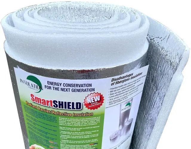 Main image of SmartSHIELD -20mm 48" X25ft Reflective Insulation Roll, Foam Core Radiant Barrier, Thermal Foil Insulation Panel - 0.8 Inch Thickness, R-23