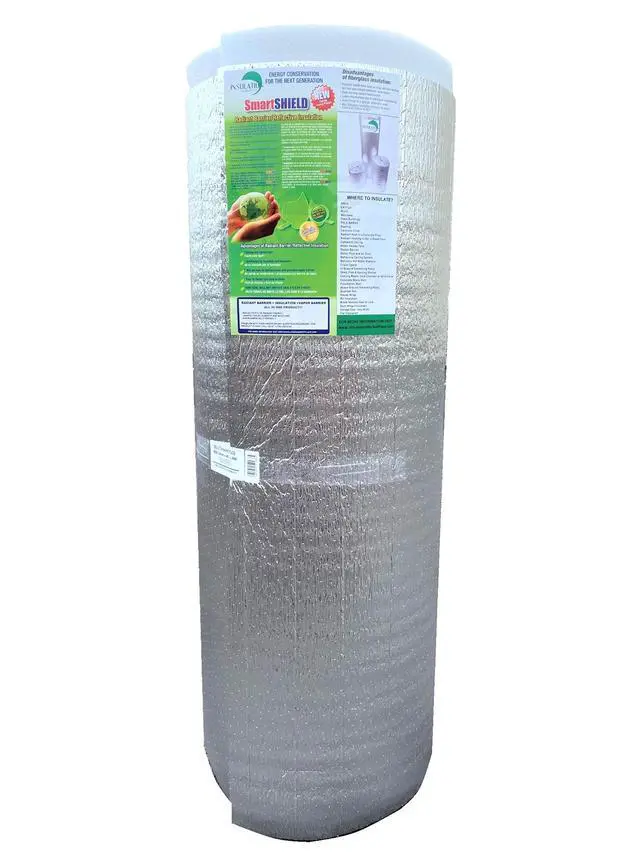 Alt view image 3 of 6 - SmartSHIELD -20mm 48" X25ft Reflective Insulation Roll, Foam Core Radiant Barrier, Thermal Foil Insulation Panel - 0.8 Inch Thickness, R-23
