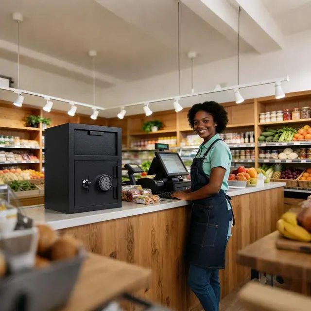 Alt view image 2 of 6 - 2.6 Cuft Depository Drop Slot Safe, Anti-Fishing Digital Cash Safe with Emergency Keys, Wall & Floor Mount Deposit Box for Retail, Restaurant, Hotel, Office, Landlord Small Business