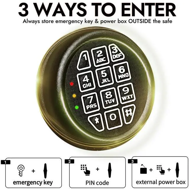 Alt view image 6 of 6 - 2.6 Cuft Depository Drop Slot Safe, Anti-Fishing Digital Cash Safe with Emergency Keys, Wall & Floor Mount Deposit Box for Retail, Restaurant, Hotel, Office, Landlord Small Business