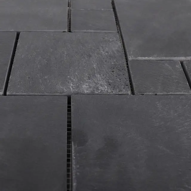 Main image of Slate Stone Deck Tiles Interlocking Outdoor Flooring (18 Tiles, Black)