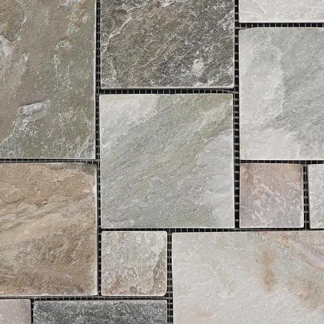 Main image of Slate Stone Deck Tiles Interlocking Outdoor Flooring (18 Tiles, Colorful)