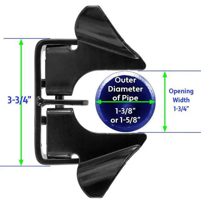 Alt view image 5 of 6 - Black Wall Mount 1-3/8" Flat Back Butterfly Latch - CASE Qty 25