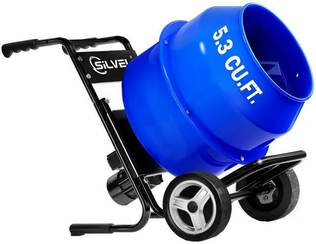 Main image of 5.3 Cu.Ft. Cart-Mounted Concrete Mixer 750W 1HP Electric Cement Mixer, Heavy Duty Mixing Machine for Mortar, Stucco, Grout & Fodder, Blue