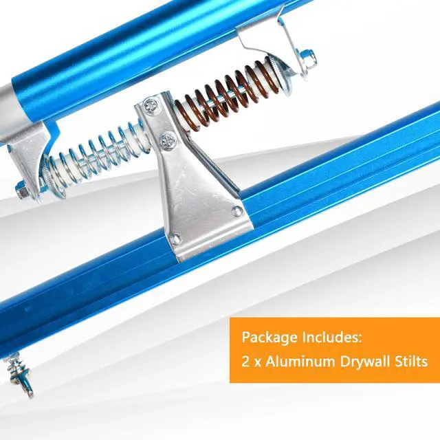 Alt view image 6 of 6 - Blue Enhanced Stable Double Design Support Drywall Stilts 48-64'' Inch Height Adjustable Lifts Aluminum Tool for Painting Finishing Pruning Branches Cleaning