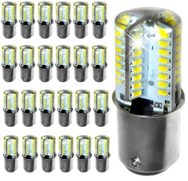 Main image of 25-Pack 120V LED Light Bulbs Cool White Compatible with Janome (Newhome) 1822/3125 / 3434D / MC4018 / My Excel 4023 / MX3123 / TB-12 Sewing Machine & Serger