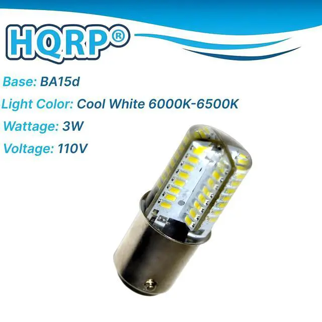 Alt view image 2 of 6 - 25-Pack 120V LED Light Bulbs Cool White Compatible with Janome (Newhome) 1822/3125 / 3434D / MC4018 / My Excel 4023 / MX3123 / TB-12 Sewing Machine & Serger