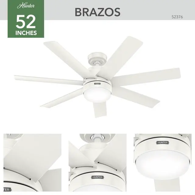 Alt view image 4 of 6 - Brazos Outdoor with LED Light 52 inch Fresh White - Fresh White