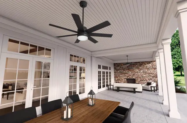 Alt view image 3 of 6 - Brazos Outdoor with LED Light 52 inch Matte Black - Matte Black