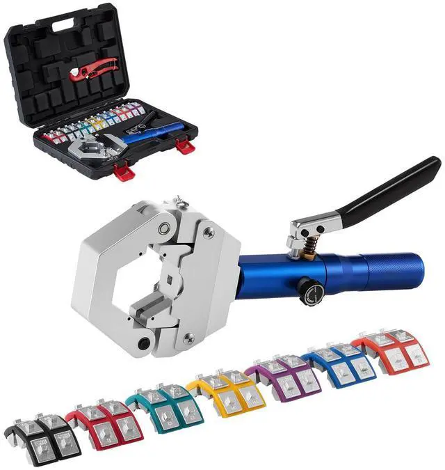Main image of Hydraulic Hose Crimper, Hydra-Krimp AC Hose Crimper Kit with 7 Dies Snap-On, Integral Manual Hydraulic A/C Hoses Crimping Tool for Automotive & Air Conditioning Repair - with Carrying Case