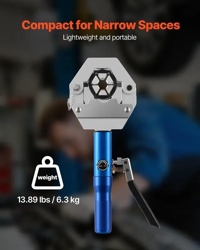 Alt view image 5 of 6 - Hydraulic Hose Crimper, Hydra-Krimp AC Hose Crimper Kit with 7 Dies Snap-On, Integral Manual Hydraulic A/C Hoses Crimping Tool for Automotive & Air Conditioning Repair - with Carrying Case