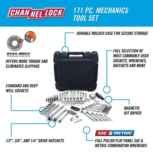 Alt view image 2 of 5 - 171-Pc Mechanics Tool Set (39053)