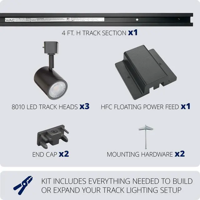 Alt view image 4 of 6 - Charge 8010 LED 27W 3 Light Track Kit with Floating Canopy Feed and 4Ft Track with End Caps 5-CCT Selectable Heads Fully Dimmable in Dark Bronze