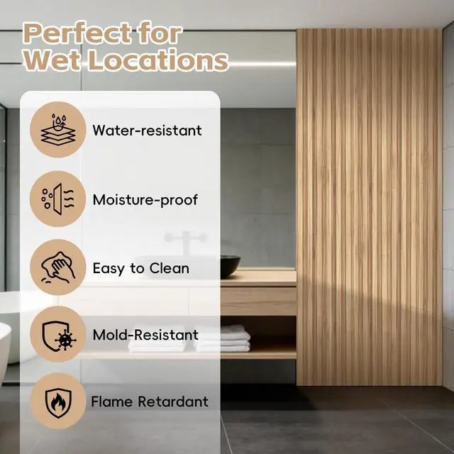 Alt view image 3 of 6 - WPC Slat Wall Panels, 90.5 x 7.9 x 0.8Inches 10Pack 3D Accent Wall Paneling for Interior Home Decor Living Room, TV Background, Office, Bedroom (Elm)