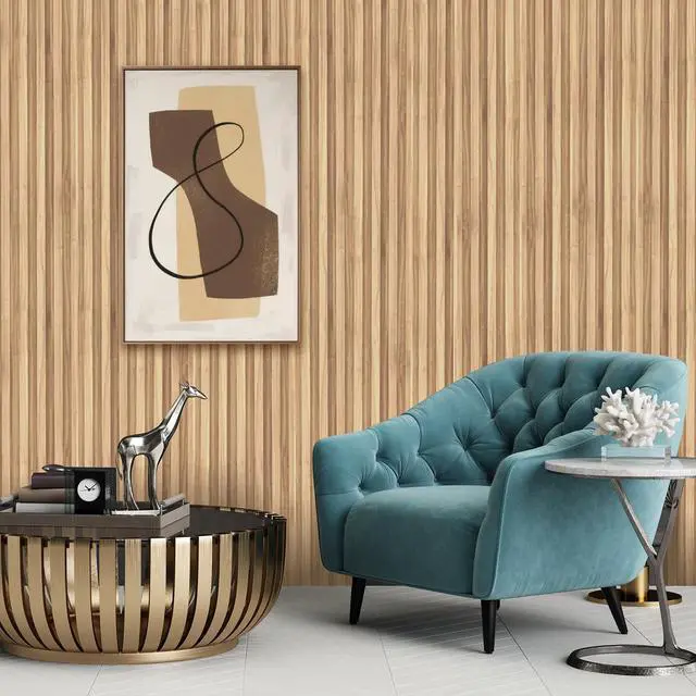 Alt view image 6 of 6 - WPC Slat Wall Panels, 90.5 x 7.9 x 0.8Inches 10Pack 3D Accent Wall Paneling for Interior Home Decor Living Room, TV Background, Office, Bedroom (Elm)