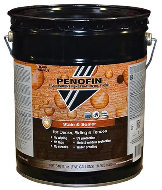 Main image of Penofin 5 Gallon Stain and Sealer Tranparent Penetrating Oil Finish - Dark Walnut