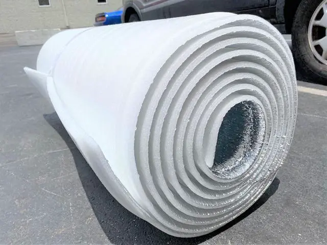 Alt view image 4 of 5 - SmartSHIELD -20mm 48" X25ft Reflective Insulation Roll, Foam Core Radiant Barrier, Thermal Foil Insulation Panel - 0.8 Inch Thickness, R-Value -18 - White Film/Engineered Foil