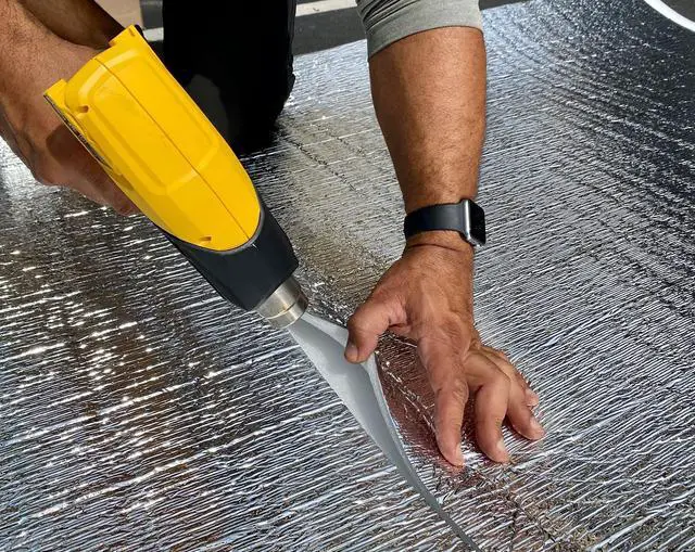 Alt view image 5 of 5 - SmartSHIELD -20mm 48" X25ft Reflective Insulation Roll, Foam Core Radiant Barrier, Thermal Foil Insulation Panel - 0.8 Inch Thickness, R-Value -18 - White Film/Engineered Foil