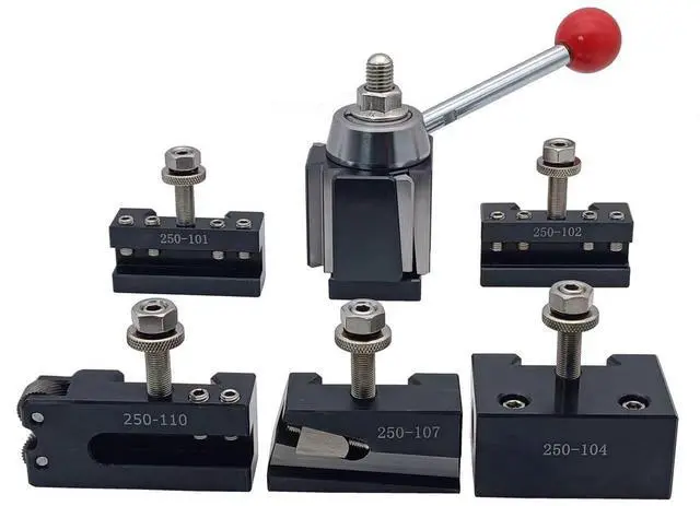 Main image of 6PCS Wedge Type AXA Quick Change Tool Post With Tool Holders For Lathe Swing Dia 6-12",250-111 (AXA-6PCS)