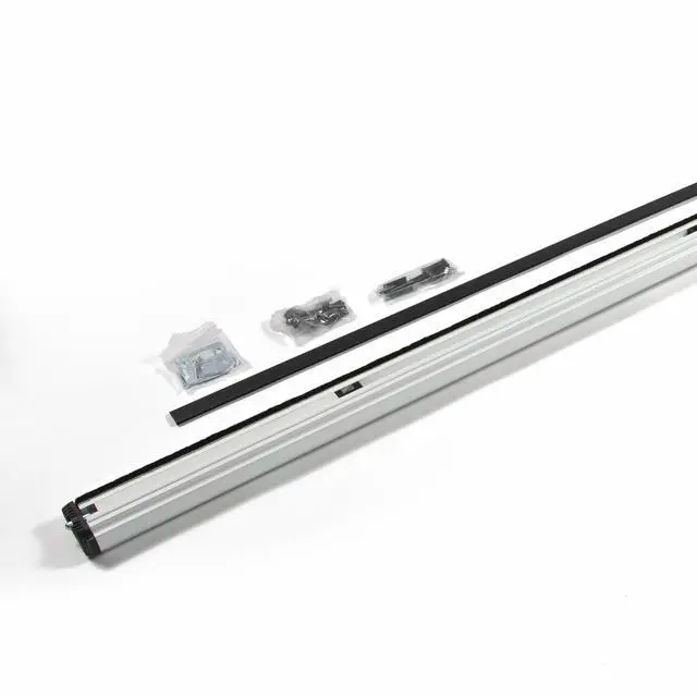 Alt view image 3 of 6 - T- Astragals for Your Double Door Heavy Duty - Satin Anodized Combination Astragal and Flush Bolt Assembly. Double Door Seal Closer - Double Door Central Lock - Passive Door Lock (White 96 Inch)