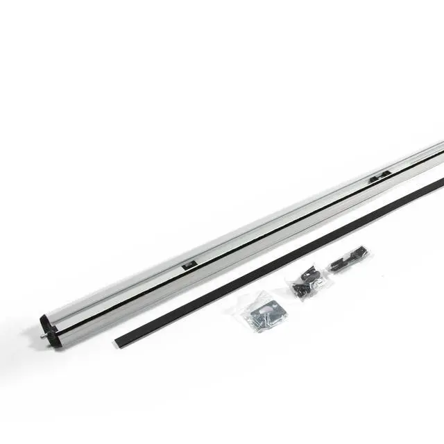 Alt view image 5 of 6 - T- Astragals for Your Double Door Heavy Duty - Satin Anodized Combination Astragal and Flush Bolt Assembly. Double Door Seal Closer - Double Door Central Lock - Passive Door Lock (White 96 Inch)