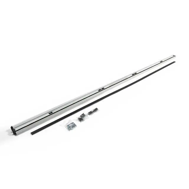 Alt view image 6 of 6 - T- Astragals for Your Double Door Heavy Duty - Satin Anodized Combination Astragal and Flush Bolt Assembly. Double Door Seal Closer - Double Door Central Lock - Passive Door Lock (White 96 Inch)