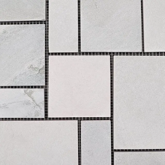 Main image of Slate Stone Deck Tiles Interlocking Outdoor Flooring (18 Tiles, White)