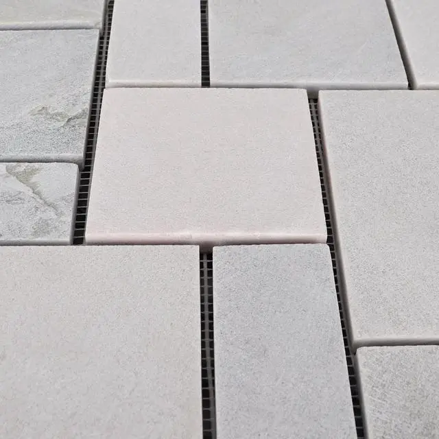 Alt view image 2 of 4 - Slate Stone Deck Tiles Interlocking Outdoor Flooring (18 Tiles, White)
