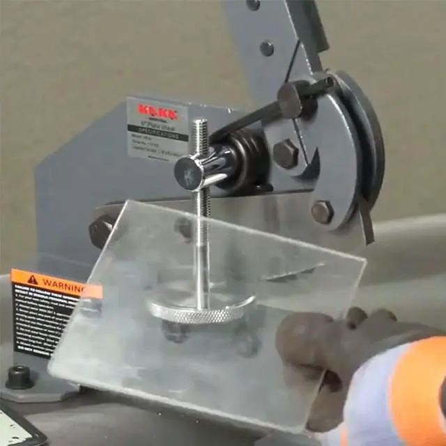 Alt view image 4 of 6 - Sheet Metal Cutter - 10 inch Manual Plate Shear HS-10 | 0.51 inch Round Steel Capacity | Bench-Mount Throatless Design