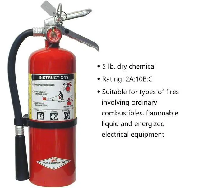 Alt view image 4 of 6 - 5lb ABC Dry Chemical Fire Extinguisher with Heavy Duty Vehicle Bracket