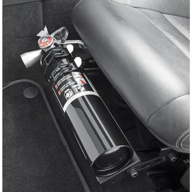Alt view image 3 of 6 - MaxOut Compact Fire Extinguisher for Vehicles Cars, Trucks, UTVs, RVs & Boats | Off-Road Ready | Refillable Purple K Dry Chemical | Class BC | Mounting Bracket | UL Listed | Black 1.0 lb