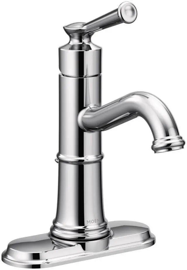 Alt view image 2 of 6 - Belfield Chrome One-Handle Bathroom Sink Faucet with Drain Assembly and Optional Deckplate, 6402