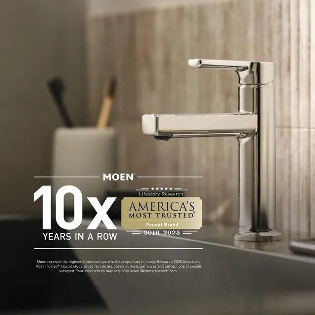 Alt view image 5 of 6 - Belfield Chrome One-Handle Bathroom Sink Faucet with Drain Assembly and Optional Deckplate, 6402