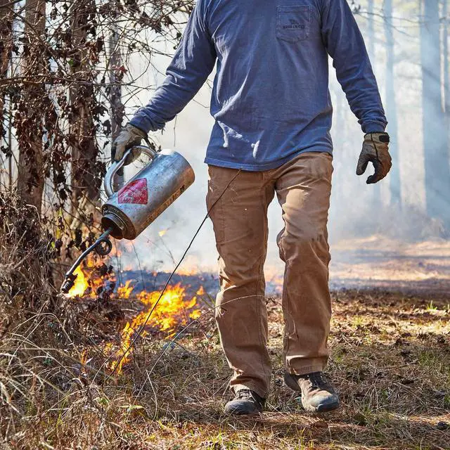 Alt view image 2 of 6 - Forestry Suppliers Double-Bottom Drip Torch | Heavy Duty 15 Gauge Aluminum Canister | Big Mouth for Easy Filling | Fuel Trap & Check Valve for Protection | Oil Proof Gaskets